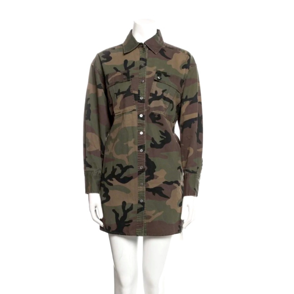 Marissa Webb Camouflage Belted Mini Dress with Pockets Size Small